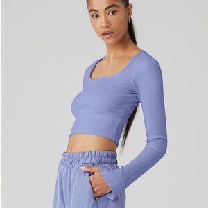 ALO YOGA Alosoft Ribbed Show Stopper Long Sleeve Top